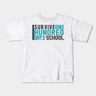 I Servive One Hundred Days In School Tee Teacher or Student Kids T-Shirt